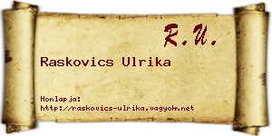 Raskovics Ulrika névjegykártya